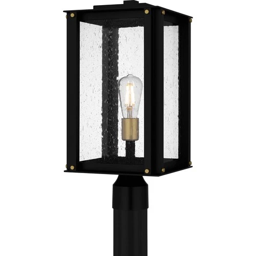 Matte Black One Light Outdoor Post Mount from the Robbins Collection - Picture 1 of 5