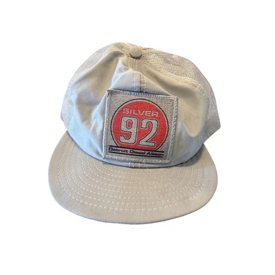 Vintage Detroit Diesel Allison Silver 92 Trucker Hat Gray Mesh Snapback Cap - Image 1 of 4