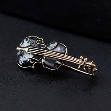 2 Pcs Violin Brooch Brooches for Men Musical Instrument Broochpin