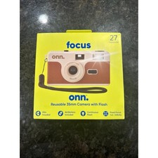 ONN Reusable 35MM Camera w/Flash Black Film Battery Included. Black Or Brown