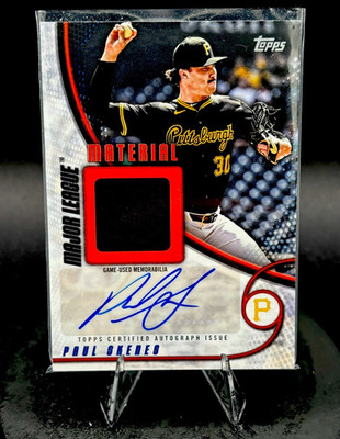 2025 Topps Paul Skenes Major League Material Orange /25 Auto Relic