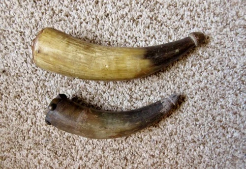 Civil War Powder Horn, Relics, Flask, 1800's, Rev War Powder Flask