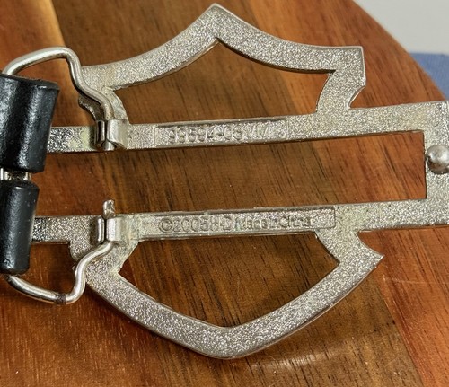 Harley Davidson Gürtel Herren 34 Leder Totenkopf geprägt Bar Schild Schnalle Biker - Bild 3 von 11