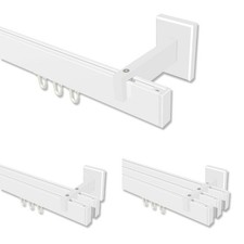 Innenlauf Gardinenstangen / Innenlaufstangen Weiß eckig ein- bis dreiläufig