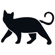 Really Great Stencils, Mini, Short Hair Cat 3 Stencil, 3x3", Silhouette, Walking