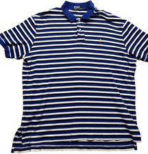 Polo By Ralph Lauren Mens Short Sleeve Shirt Pony Striped Blue White X-Large
