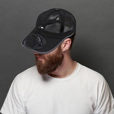 Solar Fan Hat Sun Visors Hat Summer Breathable Mesh Cap Solar USB ChargingqW