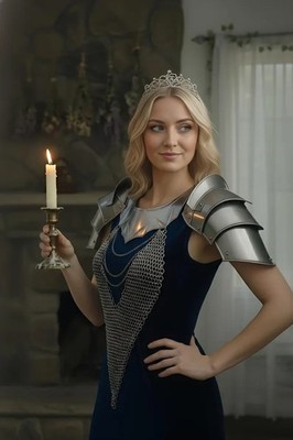Women s Chainmail Armor with Pauldrons & Gorget