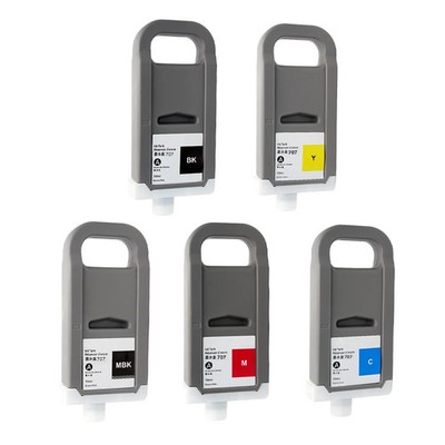 5 Colors PFI 707 Compatible Ink Cartridge With Dye Ink for Canon IPF 830 840 850