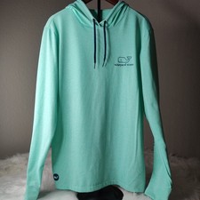 Vineyard Vines Performance Hoodie Mens XS Mint Green Heathered Whale Logo
