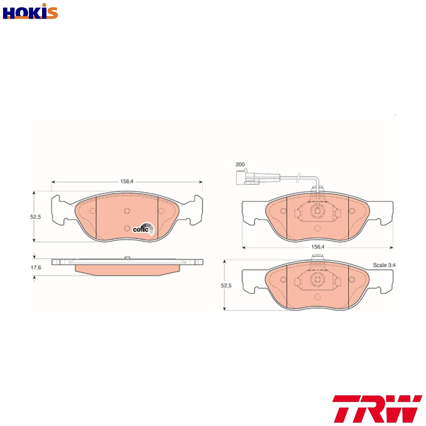 BRAKE PAD SET DISC BRAKE GDB1290 FOR FIAT LANCIA DELTA/II/Mk DEDRA/SW 1.7L 4cyl