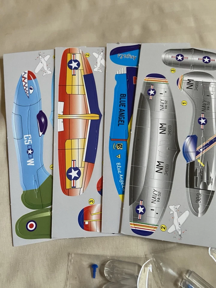 Schylling Retro 4 Foam Glider Planes with Spinning Propeller - Classic Fighter - Image 4 of 4
