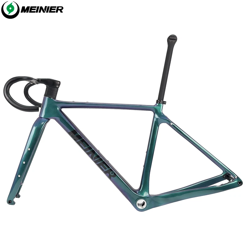 Gravel Carbon Bike Frame Straßenrennrad Disc Brake Fahrradrahmen mit Lenker Road - Bild 2 von 4
