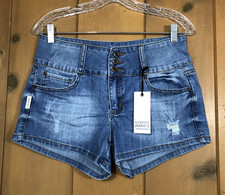 Hammer Jeans Women  s Blue Distressed Jean Shorts Size Large