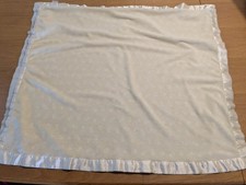 Vintage Baby Yellow Duckie Plush Minky Velour Satin Trim And Backing Blanket