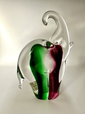 VTG FORMIA Labelled SIGNED Vetri Di Murano Glass Elephant Figurine Paperweight