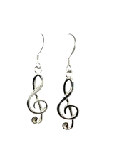 925 Sterling Silver Earrings Vintage Musical Note Long Dangle Earrings For Women