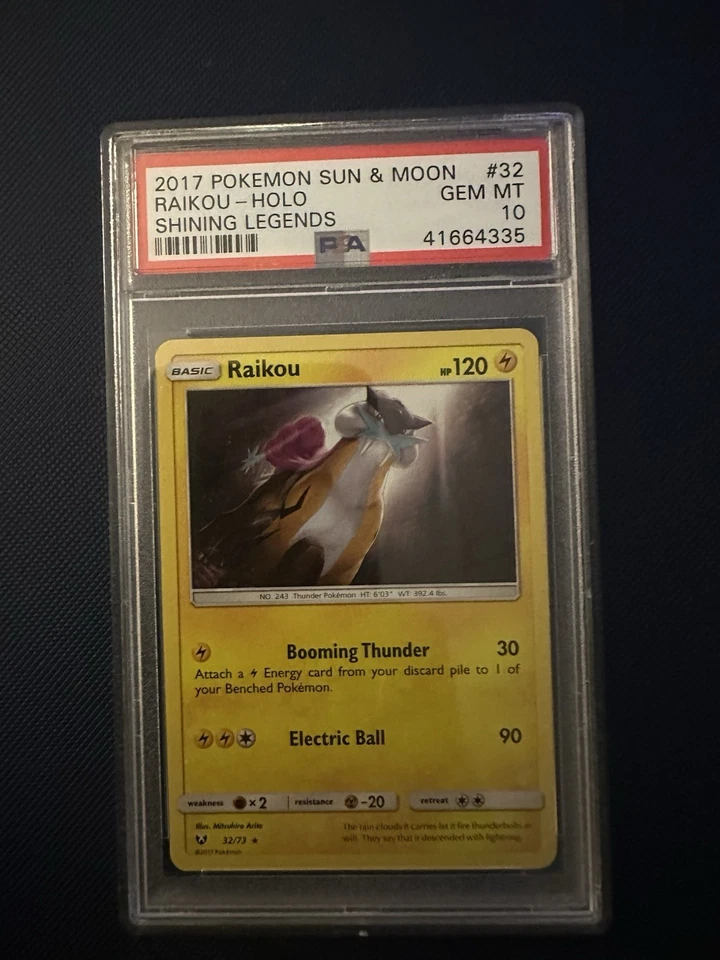 Raikou #32 Pokemon TCG Shining Legends 2017 Holo PSA 10 Gem Mint; Low Pop.(106) - Image 4 of 4
