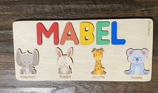 Kindly Toys Wooden Puzzle  MABEL  Interactive Cute Animal Shapes Approx 6  X 12  