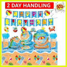 184 Pcs Beach Party Supplies Plates Napkins Set Includes Summer Plates Napkin...
