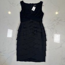 Adrianna Papell Black Tiered Ruffle Cocktail Dress Size 10 TJ Maxx NWT-Style