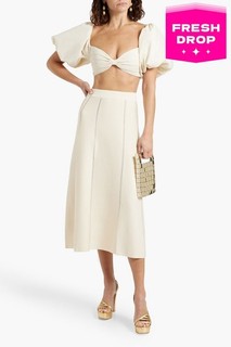 RRP€739 ZIMMERMANN Matchmaker Knit Panelled Skirt AU1 US6 UK10 M Ivory
