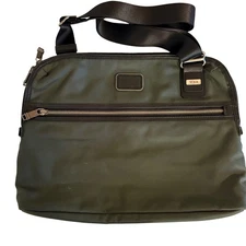 Tumi Alpha Bravo Sling Bag Messenger Crossbody laptop Olive Green Nylon Leather