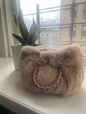 Soft Faux Fur Beige Cozy Plush Winter Handbag
