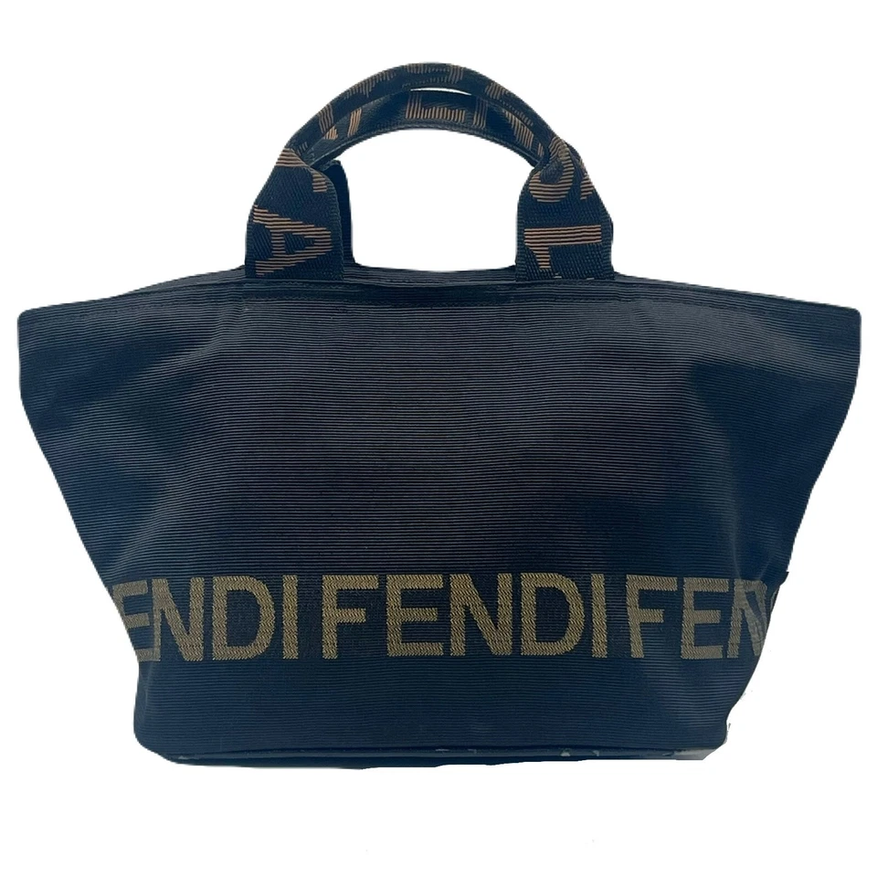 FENDI Hand Bag Nylon Black Authentic - Image 2 of 4