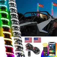 Pair 3FT RGB COB Whip Lights w/Plug-Play Whip Wire For Polaris RZR XP 1000 2024+