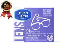 Nice N CLEAN SmudgeGuard Eyeglass Cleaner, Lens Wipes (100)