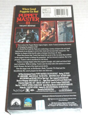 Puppet Master III: Toulon's Revenge VHS (1991) NEW, Sealed
