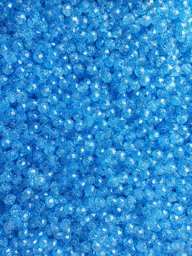 Light Sapphire Blue Sparkle 8mm Round Faceted Beads 500pc USA crafts beading