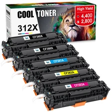 5Pack CF380A 312A Toner Cartridge BBCMY For MFP HP LaserJet M476dw M476nw M476dn