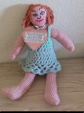 Hand Knit "Dammit Doll" - With Poem