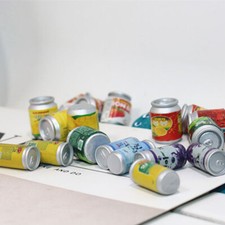8PC Dollhouse Miniatures Accessorie 1/12 Scale Juice Cans Drinks Set Party