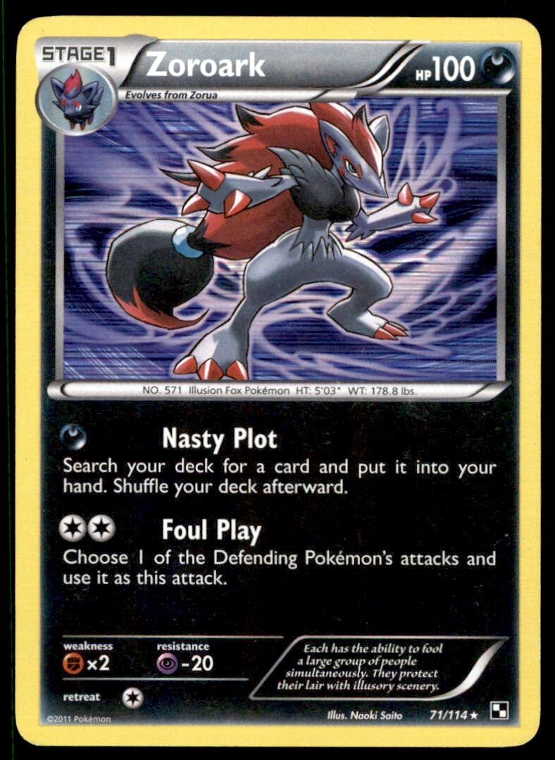 2011 Pokemon Black & White Zoroark #71 Heavy Play