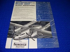 1954 FAIRCHILD C-119 "BLUEPRINTS TO THE BLUE SKY..".. 1-PAGE SALES AD (38GG)