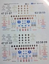 Microscale 60-4150 1/160 N Emergency Vehicles Police Fire Truck Ambulance Decals