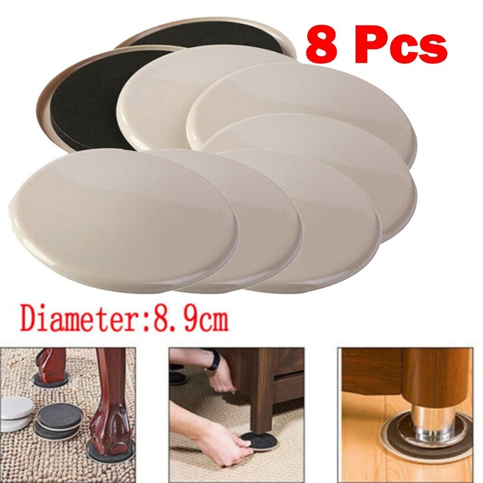 8pcs Moving Slider Furniture Chair Table Sliders 3.5inch Quiet Grand