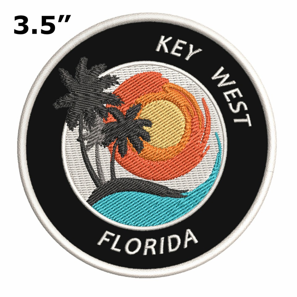 Key West Florida Patch Embroidered Iron-On Applique Vacation Souvenir ...