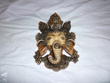 AFRICA VINTAGE FACE ELEPHANT HAND CARVED WOOD MASK 