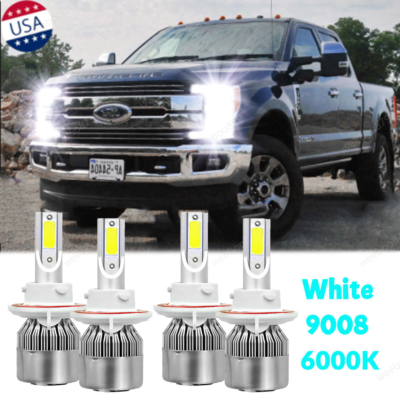 6X 6500K LED Headlight Hi/Lo Beam Fog Light Bulbs For 2017-2021 Ford F250 F350