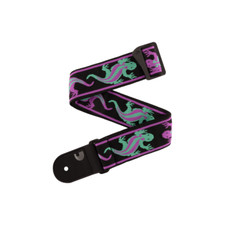 D'Addario Vintage Planet Waves Lizards Guitar Strap; Green/Purple