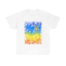 Ukrainian Trident Flag Unisex Heavy Cotton Tee