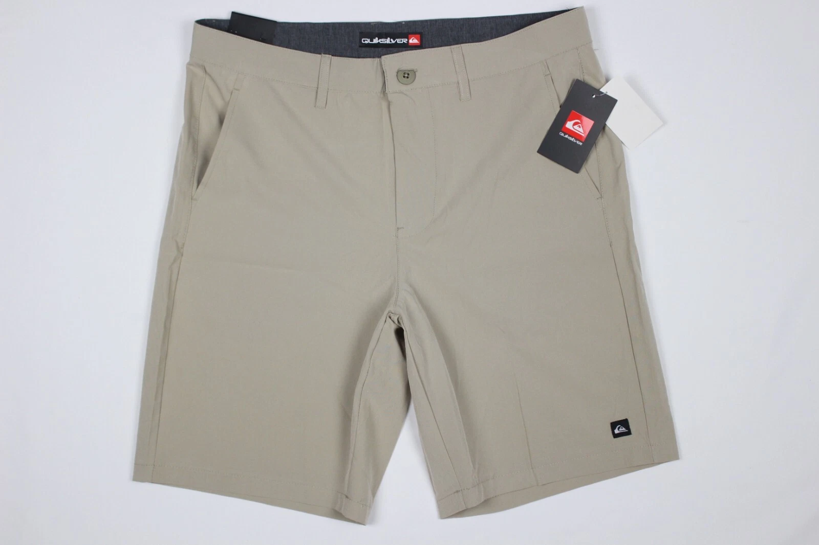 Quiksilver Men's 9" Hybrid Shorts Chino Plaza Taupe Stretch Quick Dry Wicking