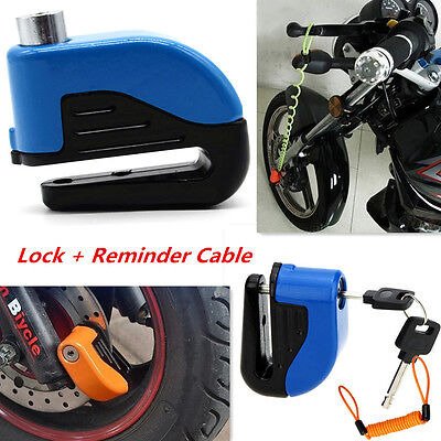 Motorbike Wheel Disc Brake Lock Practical Antitheft Warning Reminder Cable Tool
