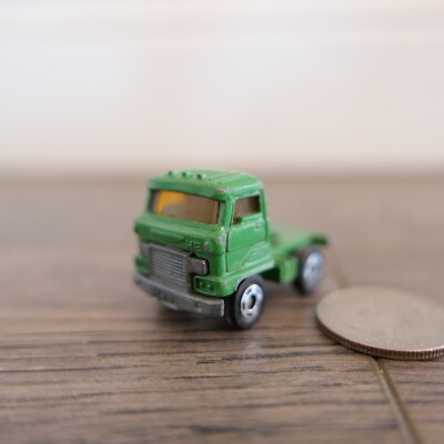 Tomica Tomy Pocket Cars Green Hino Semi Trailer Truck Cab - Loose