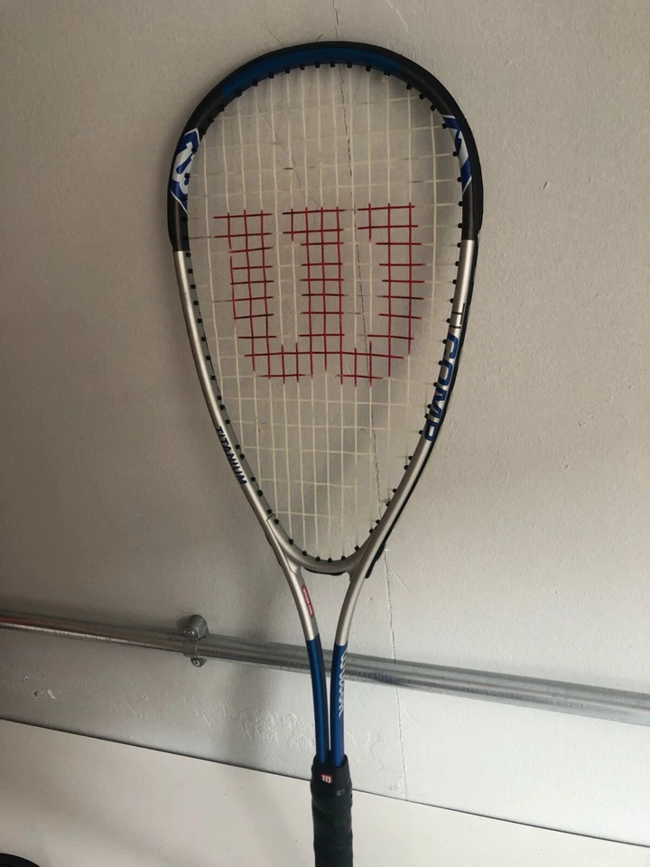 Wilson Titanium Comp 27" Squash Racket Silver & Blue Adults - Image 3 of 4