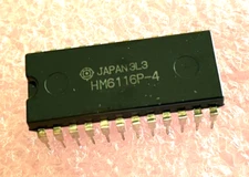 2pc   HITACHI HM6116P-4 Static RAM DIP24, 2048-word X 8bit High Speed CMOS